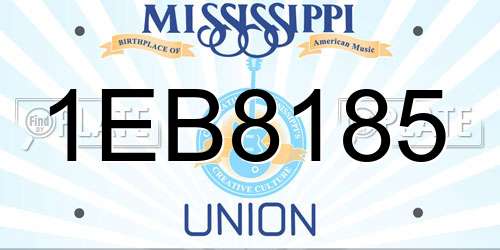 1EB8185 Mississippi License Plate