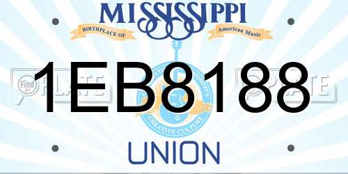 1EB8188 Mississippi License Plate