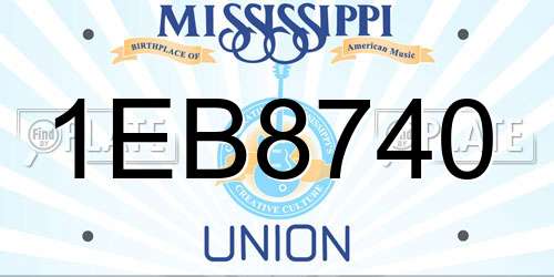 1EB8740 Mississippi License Plate