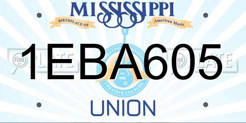 1EBA605 Mississippi License Plate