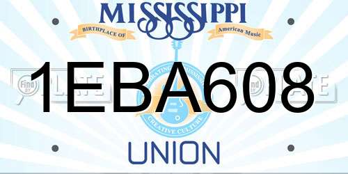 1EBA608 Mississippi License Plate