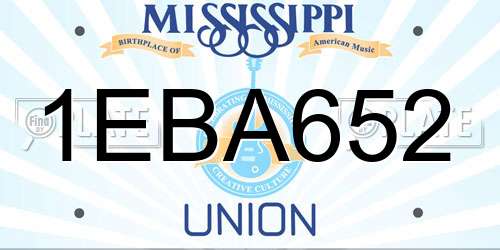 1EBA652 Mississippi License Plate