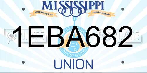 1EBA682 Mississippi License Plate