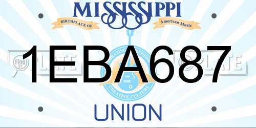 1EBA687 Mississippi License Plate