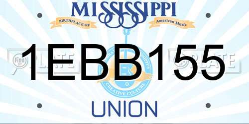 1EBB155 Mississippi License Plate