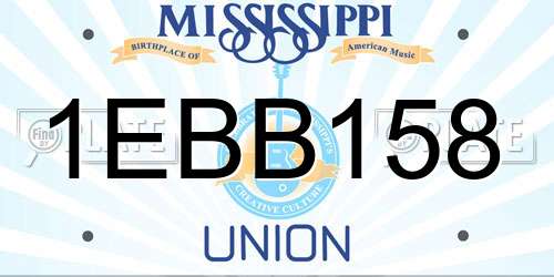 1EBB158 Mississippi License Plate
