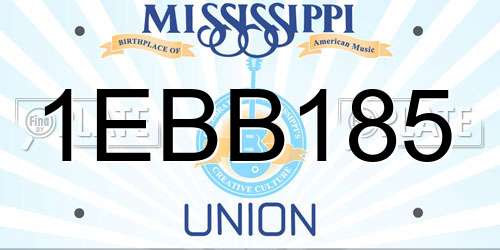 1EBB185 Mississippi License Plate