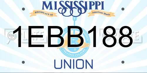 1EBB188 Mississippi License Plate