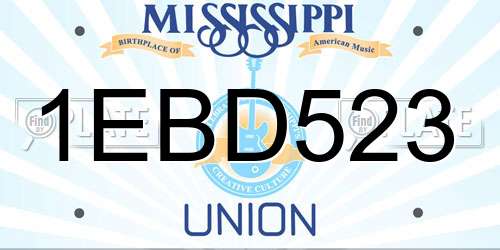 1EBD523 Mississippi License Plate