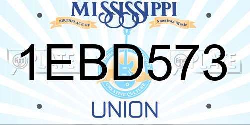 1EBD573 Mississippi License Plate
