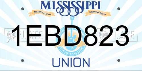 1EBD823 Mississippi License Plate