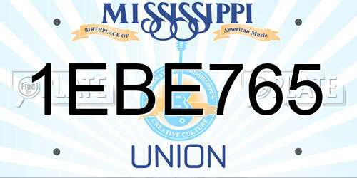 1EBE765 Mississippi License Plate