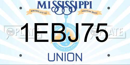 1EBJ75 Mississippi License Plate