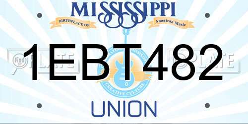 1EBT482 Mississippi License Plate