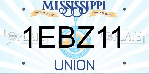 1EBZ11 Mississippi License Plate