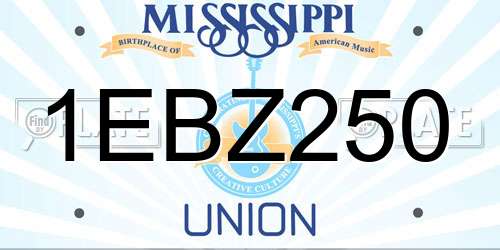 1EBZ250 Mississippi License Plate