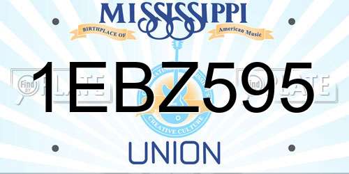 1EBZ595 Mississippi License Plate
