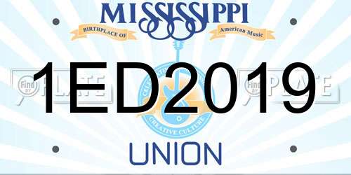 1ED2019 Mississippi License Plate
