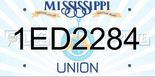 1ED2284 Mississippi License Plate