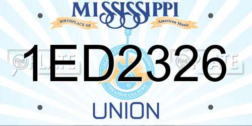 1ED2326 Mississippi License Plate