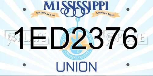 1ED2376 Mississippi License Plate