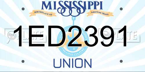 1ED2391 Mississippi License Plate