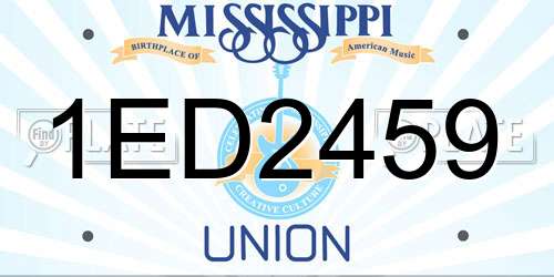 1ED2459 Mississippi License Plate