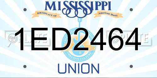 1ED2464 Mississippi License Plate