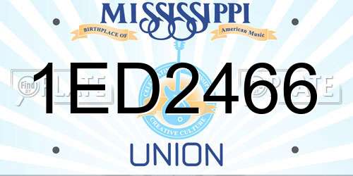 1ED2466 Mississippi License Plate