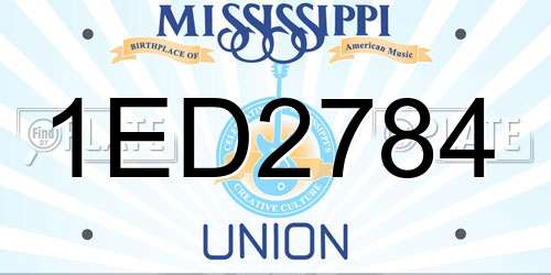 1ED2784 Mississippi License Plate