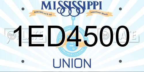 1ED4500 Mississippi License Plate