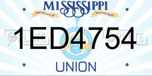 1ED4754 Mississippi License Plate