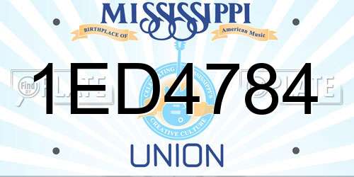 1ED4784 Mississippi License Plate