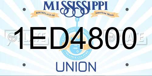 1ED4800 Mississippi License Plate