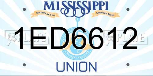 1ED6612 Mississippi License Plate