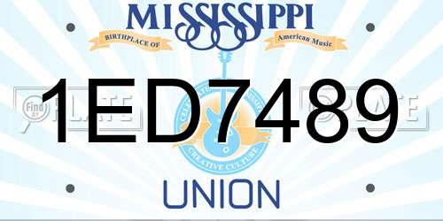 1ED7489 Mississippi License Plate