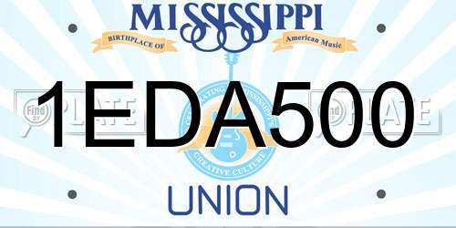 1EDA500 Mississippi License Plate
