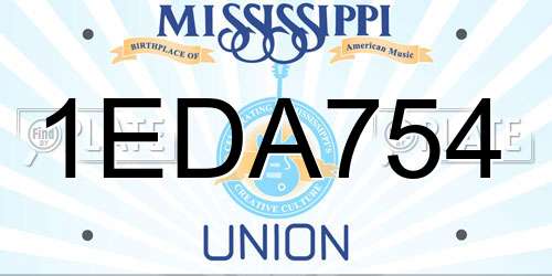 1EDA754 Mississippi License Plate