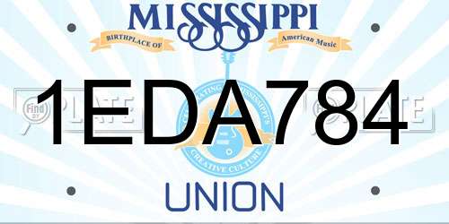 1EDA784 Mississippi License Plate