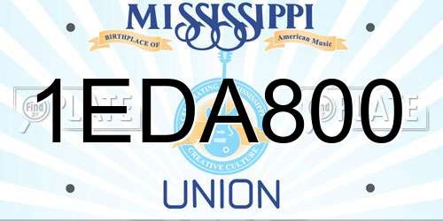 1EDA800 Mississippi License Plate