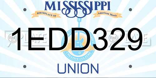 1EDD329 Mississippi License Plate