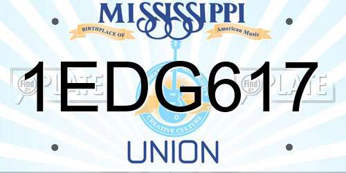 1EDG617 Mississippi License Plate