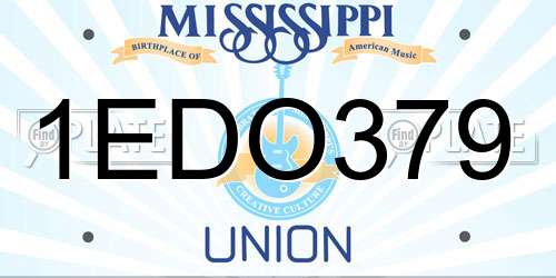 1EDO379 Mississippi License Plate