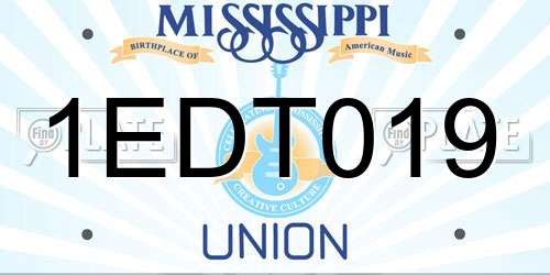 1EDT019 Mississippi License Plate