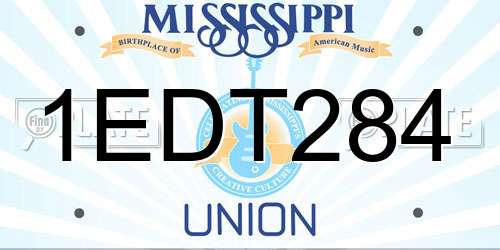 1EDT284 Mississippi License Plate