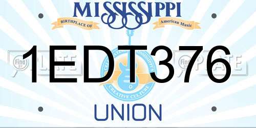 1EDT376 Mississippi License Plate