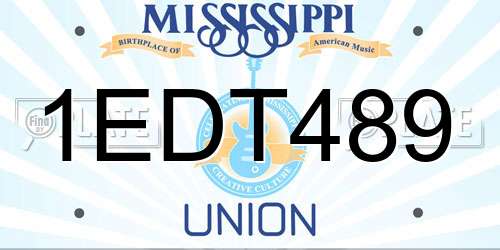 1EDT489 Mississippi License Plate