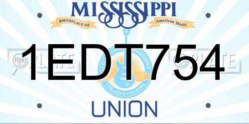 1EDT754 Mississippi License Plate