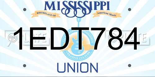1EDT784 Mississippi License Plate