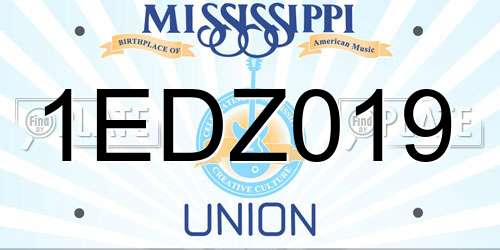 1EDZ019 Mississippi License Plate